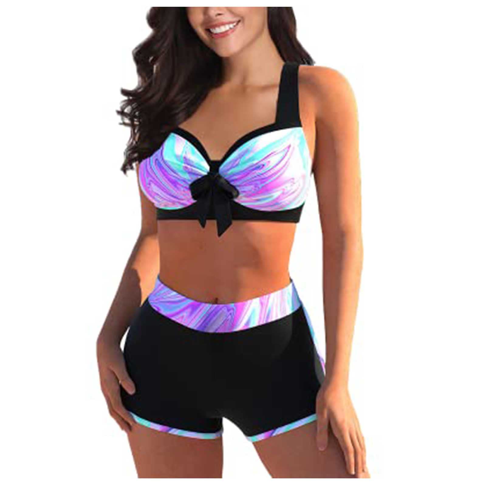 uxxnjfg Bikinis Mujer 2024 Push Up Traje de Baño Mujer Dos Piezas Reductor Cintura Alta Brasileño Sexy Bañador Playa Arena Bañadores