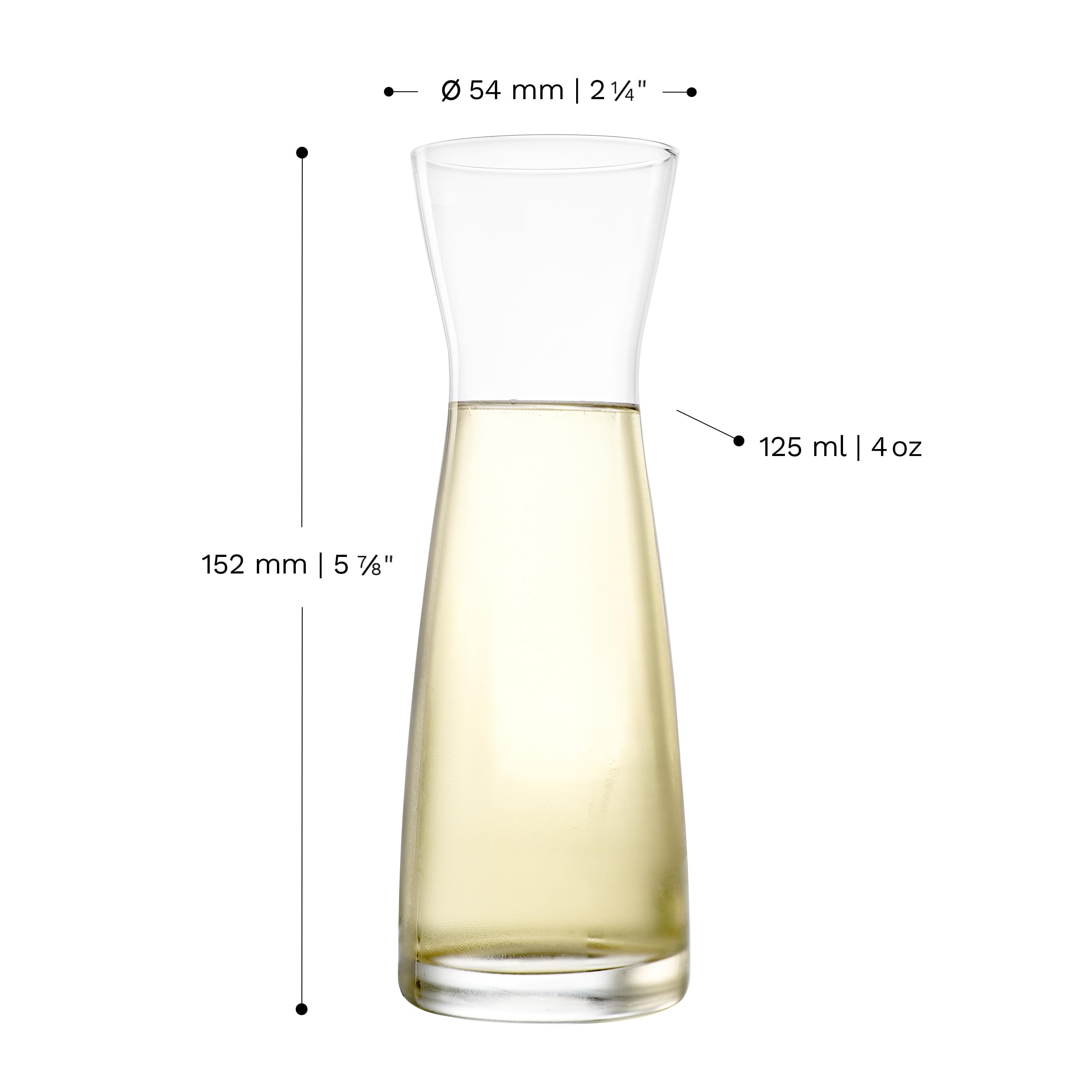Stölzle Lausitz Carafe Universelle Lot de 6 x 125 ml – Mini Carafe Élégante en Verre Cristallin sans Plomb – Pour Eau Jus Lait ou Spiritueux – Résistante au Lave-Vaisselle – Fabriquée en Allemagne