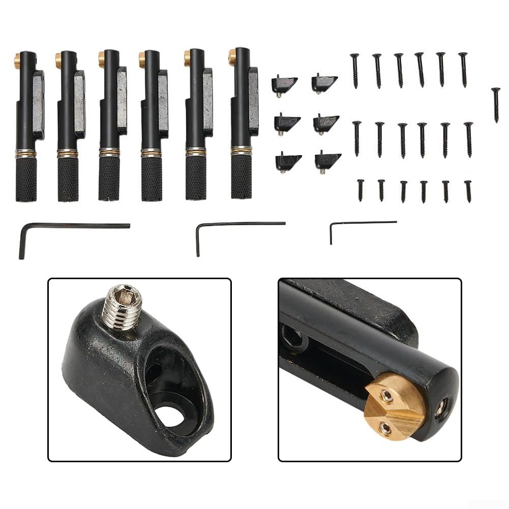 Headless Guitar Bridge, 6 Strings Headless Guitar Bridge Replacement Accessory, Endless Electric Guitar Bridge Stringing Board, Black - Image 4