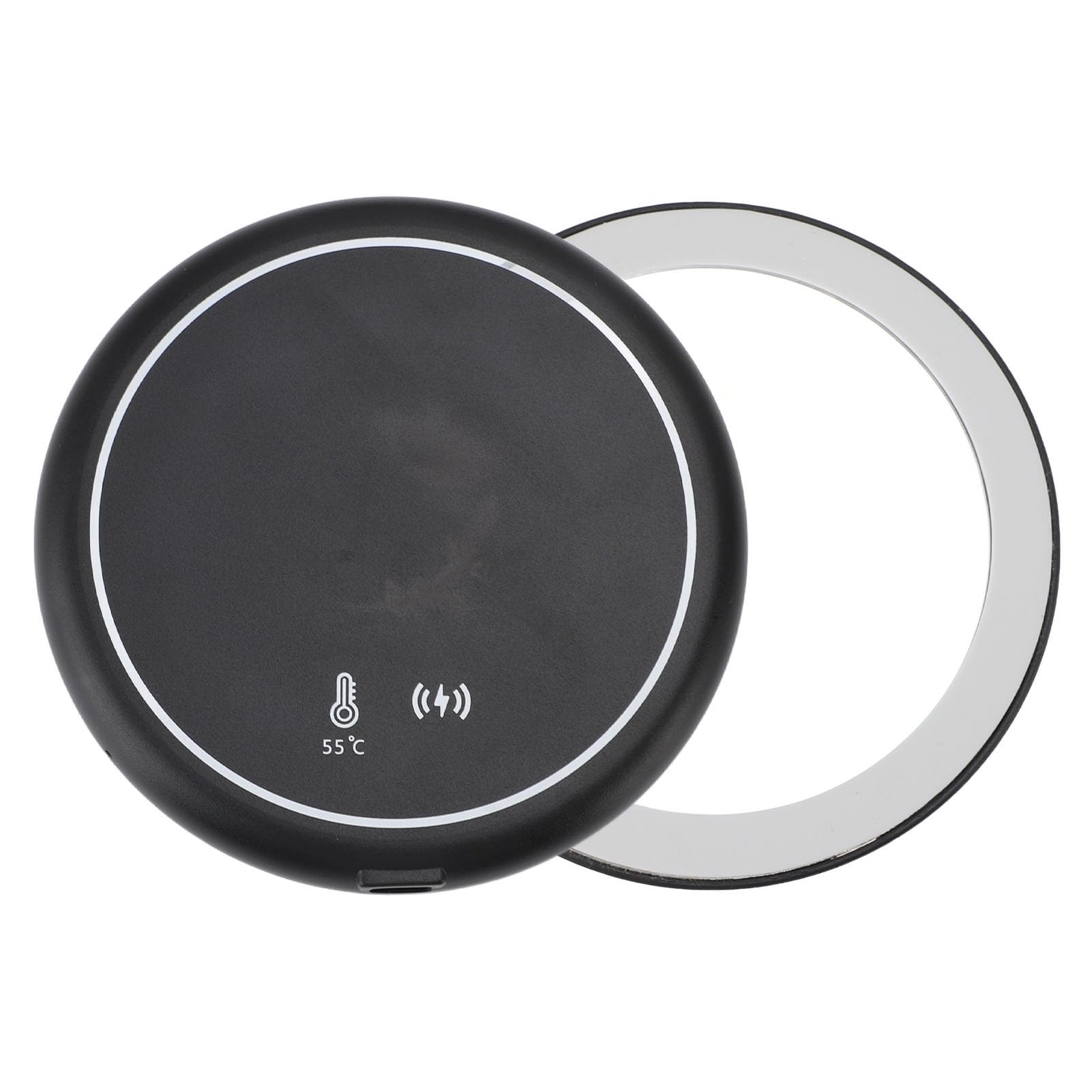 Cup Warmer, Coffee Mug Warmer, Constant Temperature Heating, with Wireless Charger Mirror for Desk Home & Office