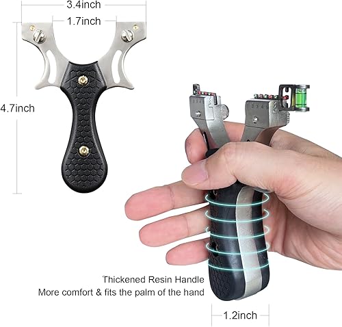 Miniatura 3 de RCZZSUWE Tirachas, juego de disparos de caza para adultos, tirachinas tácticas profesionales de acero inoxidable, catapulta de alta velocidad con