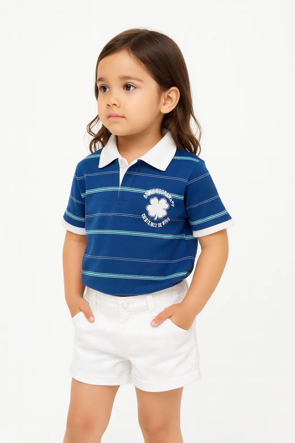 BLOOMUP Blue Striped Polo T-Shirt for Kids – Soft Cotton Summer Wear Boys 1-2 Years 1