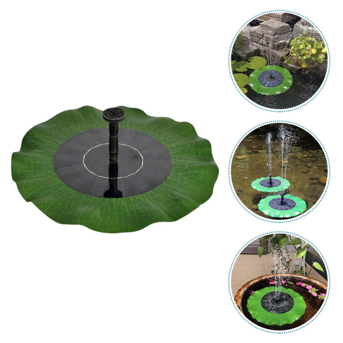 jojofuny Fuente Solar para Baño de Pájaros Bomba de Abs y Silicio Monocristalino para Estanques y Piscinas Exteriores de Jardín