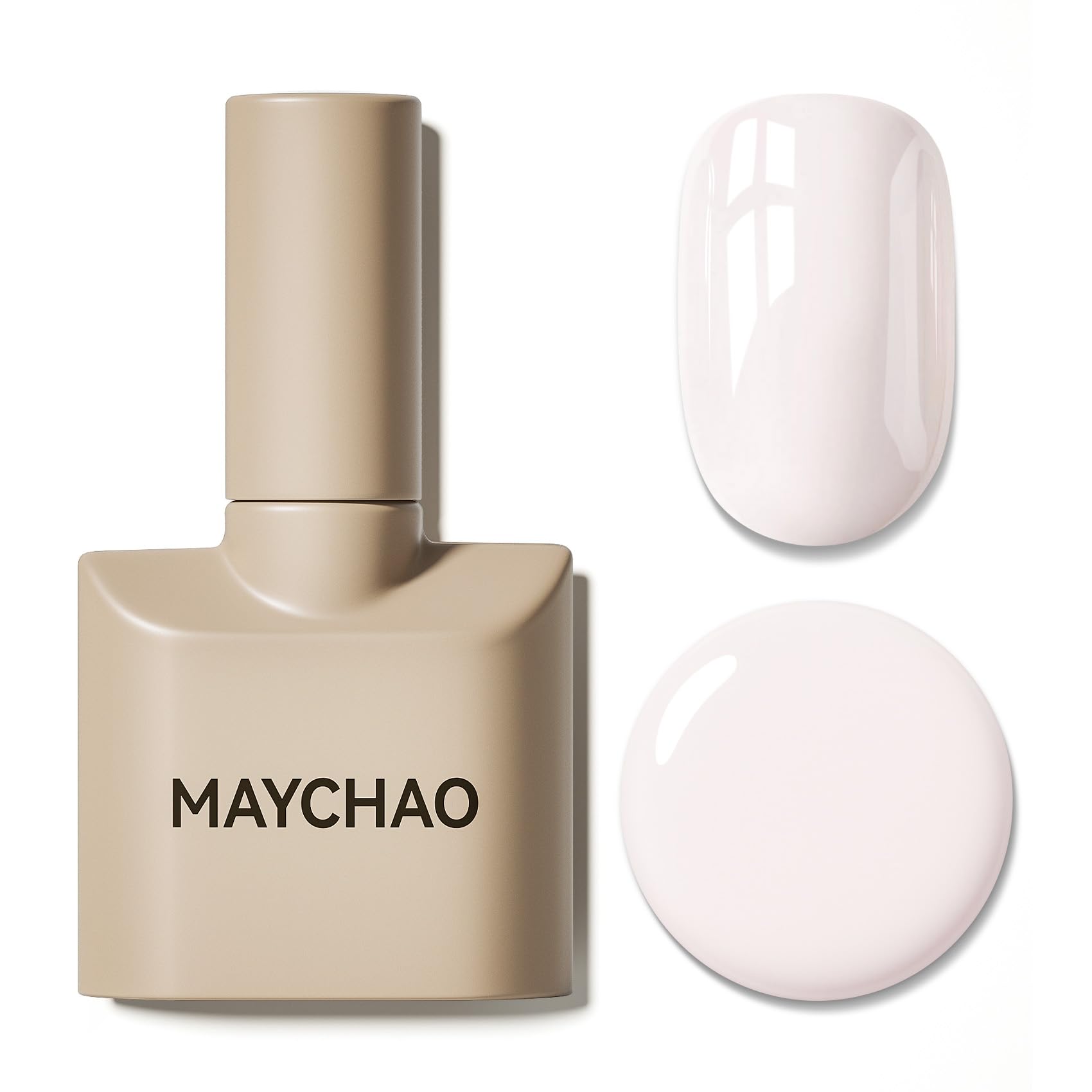 MAYCHAO 15ML White Wedding Gel Nail Polish 1Pc Creamy Gel Polish Soak Off UV LED Nail Polish Nail Art Starter Manicure Salon DIY at Home, 0.5 OZ