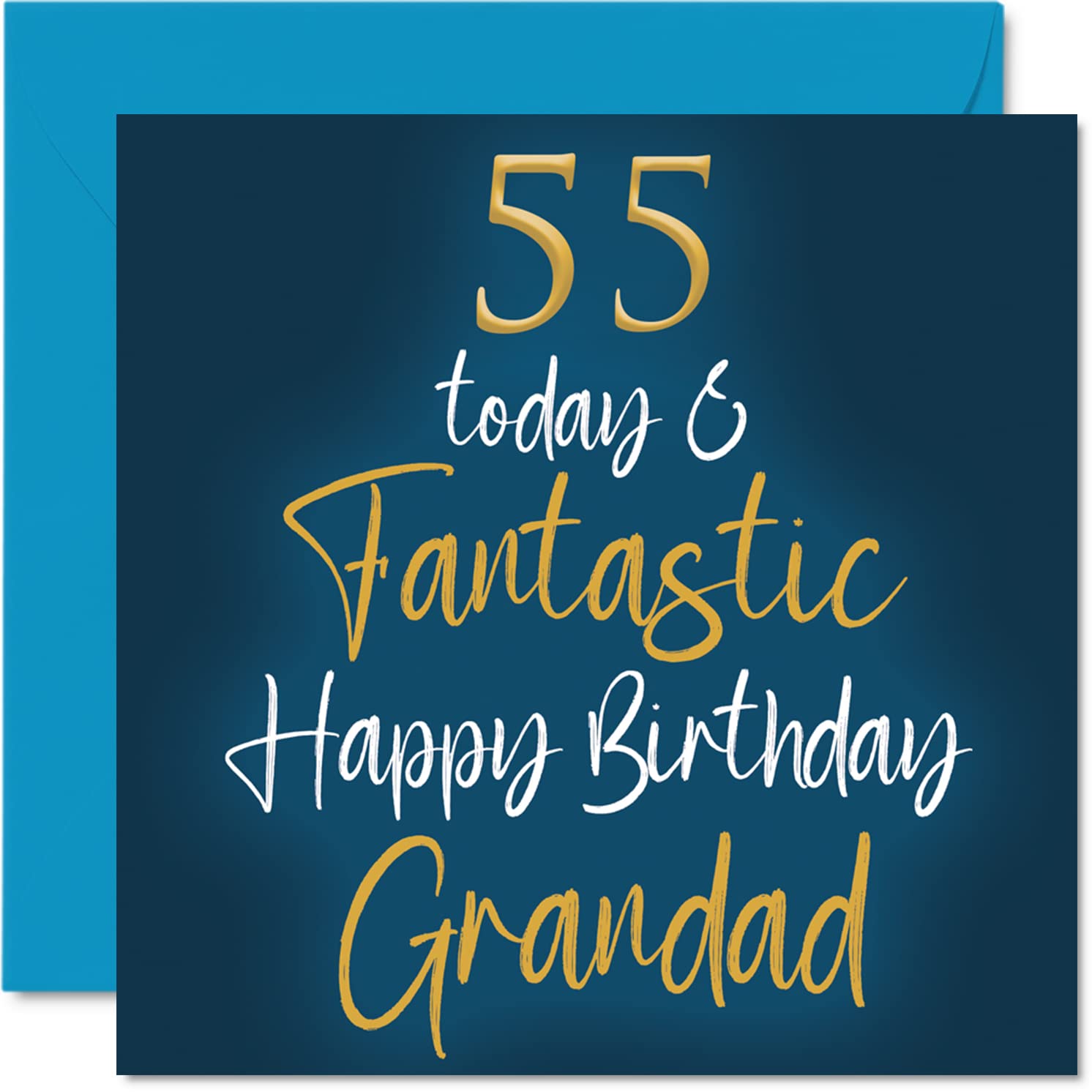 Fantastic 55th Birthday Cards for Grandad - 55 Today & Fantastic - Happy Birthday Card for Grandad from Grandson Granddaughter, 145mm Greeting Cards