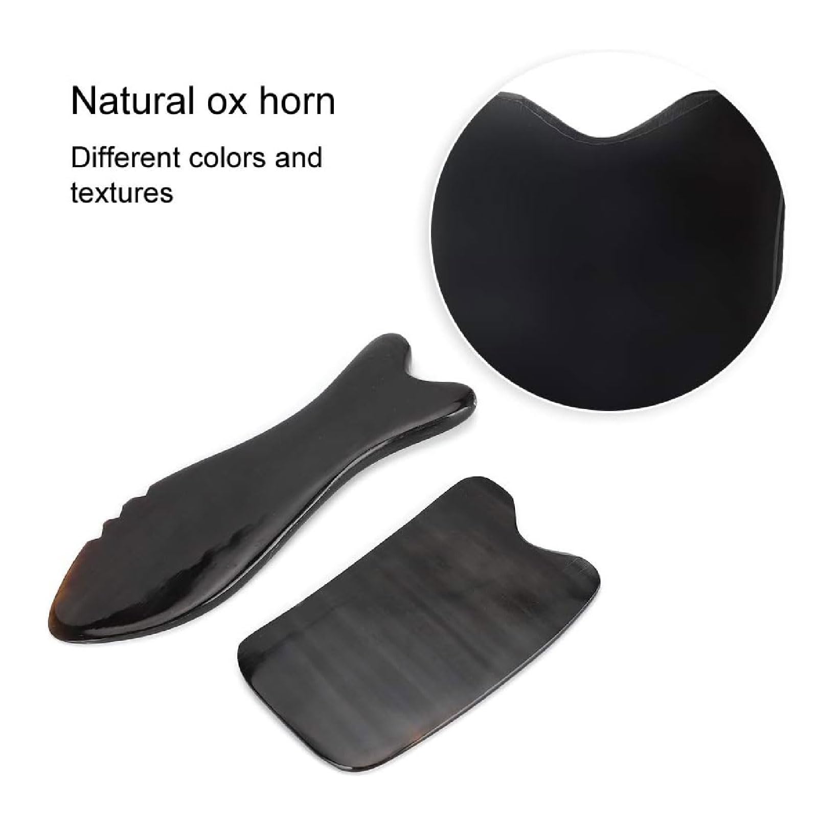 esmen Massagesteine 2PCS Gua Sha Brett Tragbares Ox Horn Schabebrett Gesichtsschabbrett Nackenmassage Muskelschmerzlinderung Gua Sha Werkzeug für Gesicht/Hals usw gua sha Stein