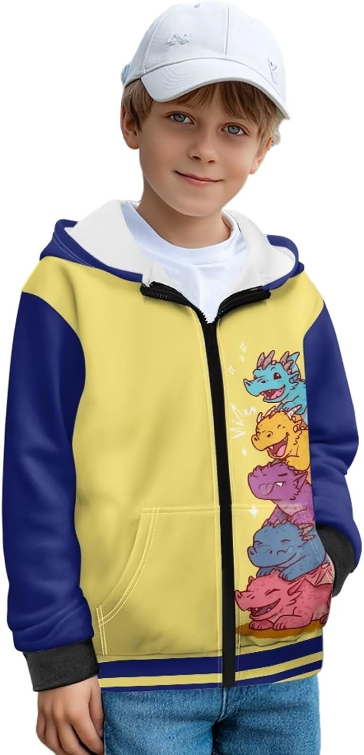 Hoodie for Boys 6-13 Fleece Hooded Sweatshirt Long Sleeve Comfy Hoodie Winter Jacket Cute Activewear Streetwear