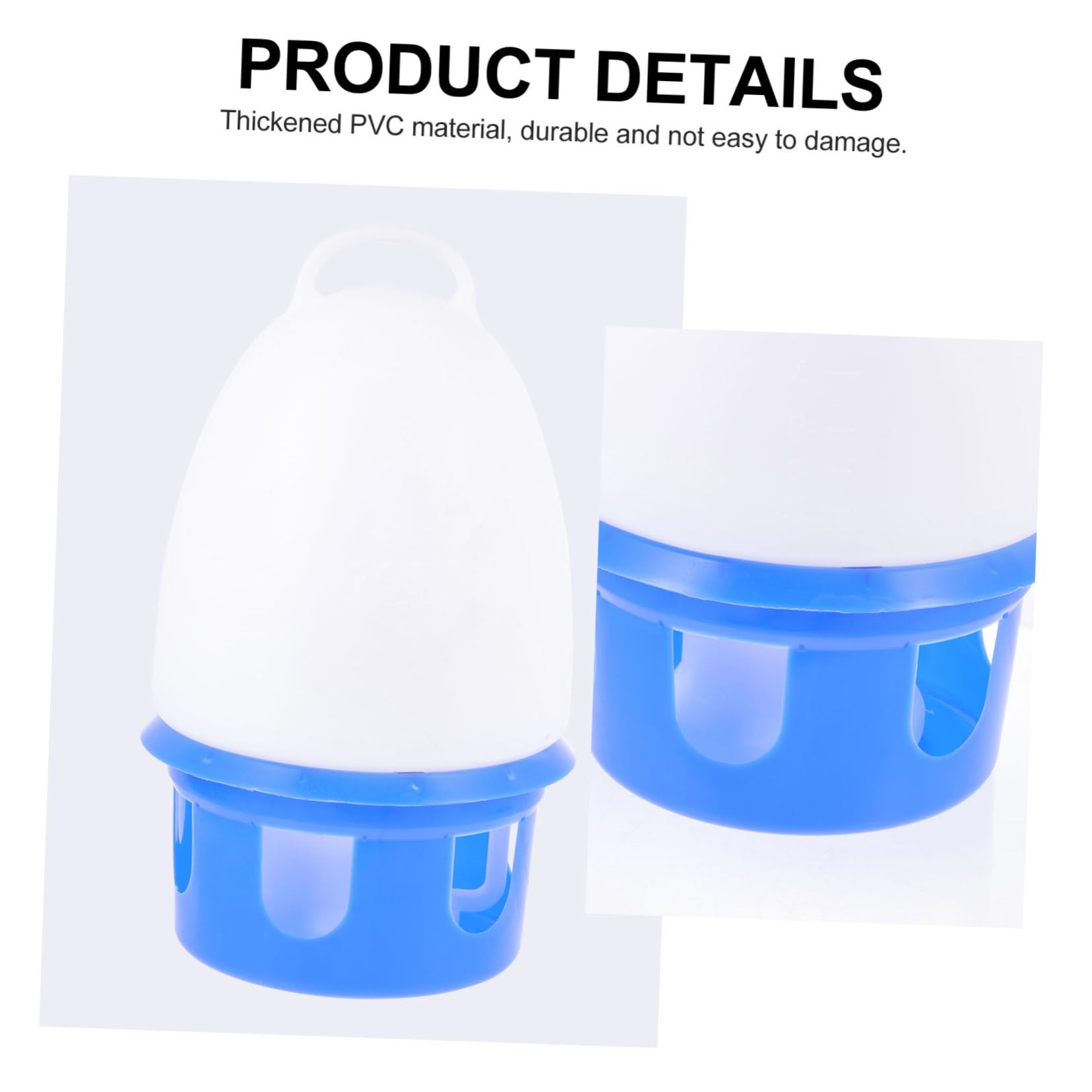 GARVALON Distributeur d'eau Accessoire pour Décoration Intérieure et Abreuvoir Oiseau Rond en PVC Bleu pour Pigeons Facile à Nettoyer et Détachable