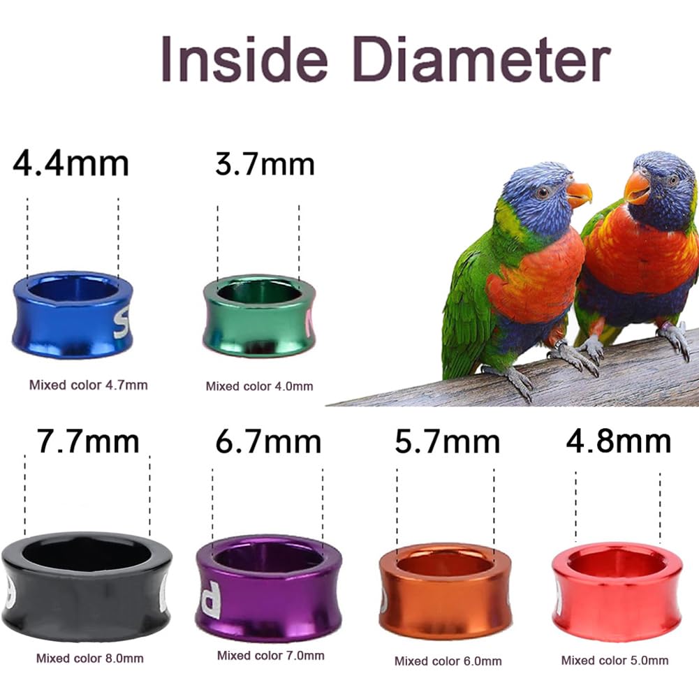 Colore Misto, Anello per Gamba di Piccione in Alluminio, numerato Casualmente, Fascia di identificazione dell'anello per Gamba di Piccione (4-8 mm) 200pz Mixed colors5.0mm