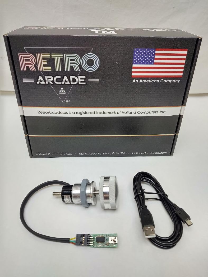 RetroArcade.us SpinTrack Arcade USB Spinner kit, Perfect for MAME and Jamma Systems (Silver)