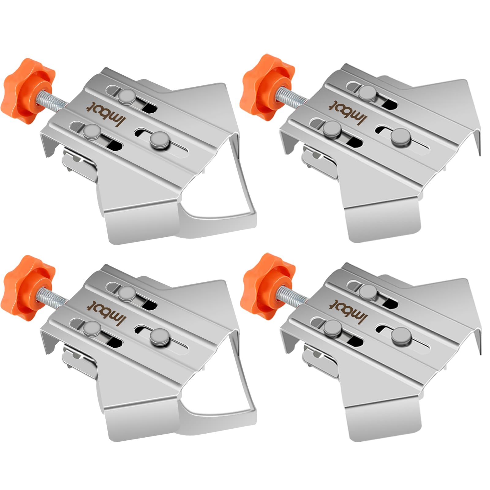 2/4Pcs Woodworking Right Angle Clamp 90 Degree Corner Clamp Open and Close Type Photo Frame Clamp Stainless Steel Multifunctional Wood Fixing Clamping Tool for Welding Furniture (2A+2B)