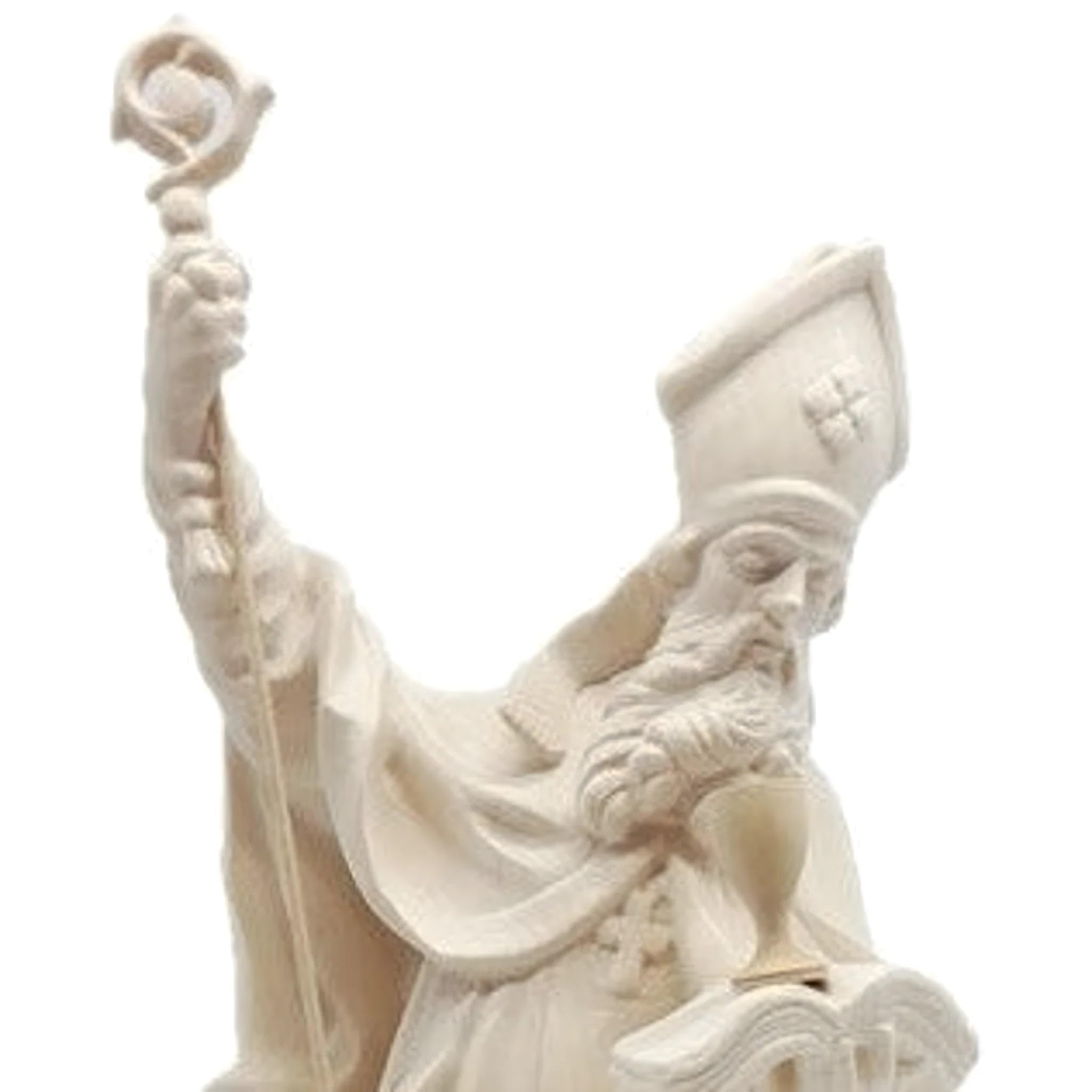 Dolfi | S. Riccardo z książką i kieliszkiem drewnianym 40 cm | Ręcznie barwione drewno w Val Gardena | Figurka szopki