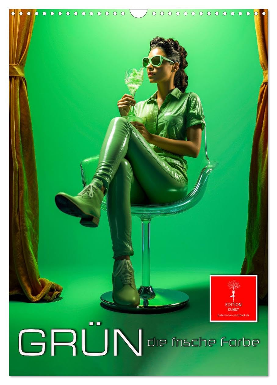 Green, the fresh color UK-Version (Wall Calendar 2026 DIN A3 Portrait), CALVENDO 12 Month Wall Calendar — image 1