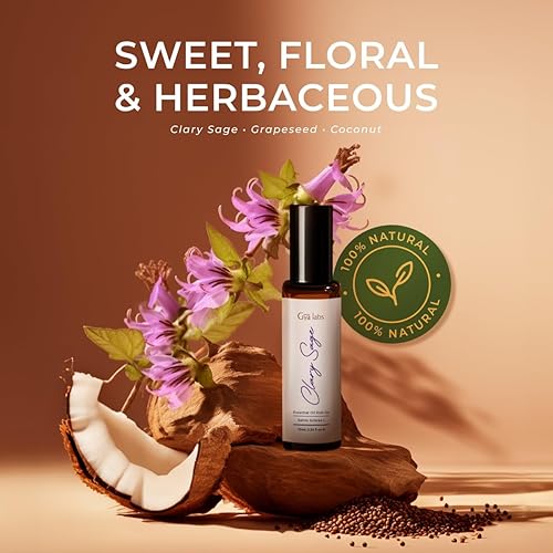 Miniatura 3 de Gya Labs Aceite esencial de salvia clary roll-on  Regalos para la salud y la relajación de las mujeres  Hecho con aceite esencial de salvia de