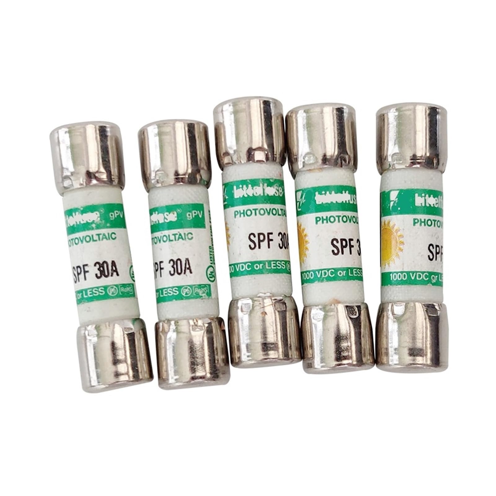 CXFCIHFT 10PCS Fuse SPF 1A 2A 3A 4A 5A 6A 8A 10A 12A 15A 20A 25A 30A 1000V(SPF 2A)