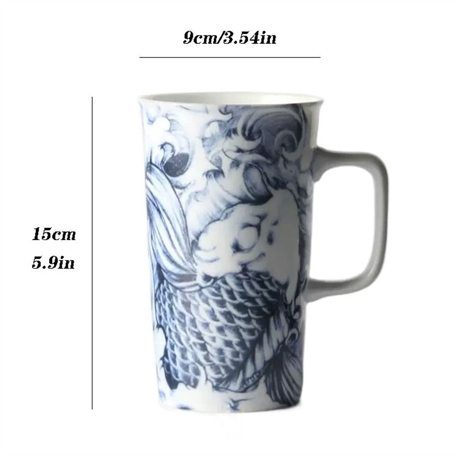 Akcesoria wędkarskie 500 ml kubek o dużej pojemności, ceramiczny kubek do picia, śniadanie rodzinne, kubek na mleko pudełko na małe części (kolor: A)