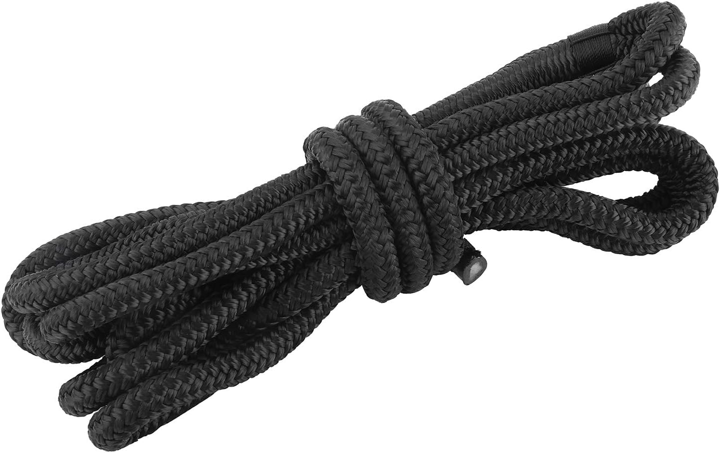 2 Stück Boot Seil 12mm Festmacherleine mit Auge Nylon Doppelt Geflochten Fenderseil Dock Linien Ø 12mm, L: 4.57 m, Auge 30.48 cm, Bruchlast: 2240 kg, Schwarz