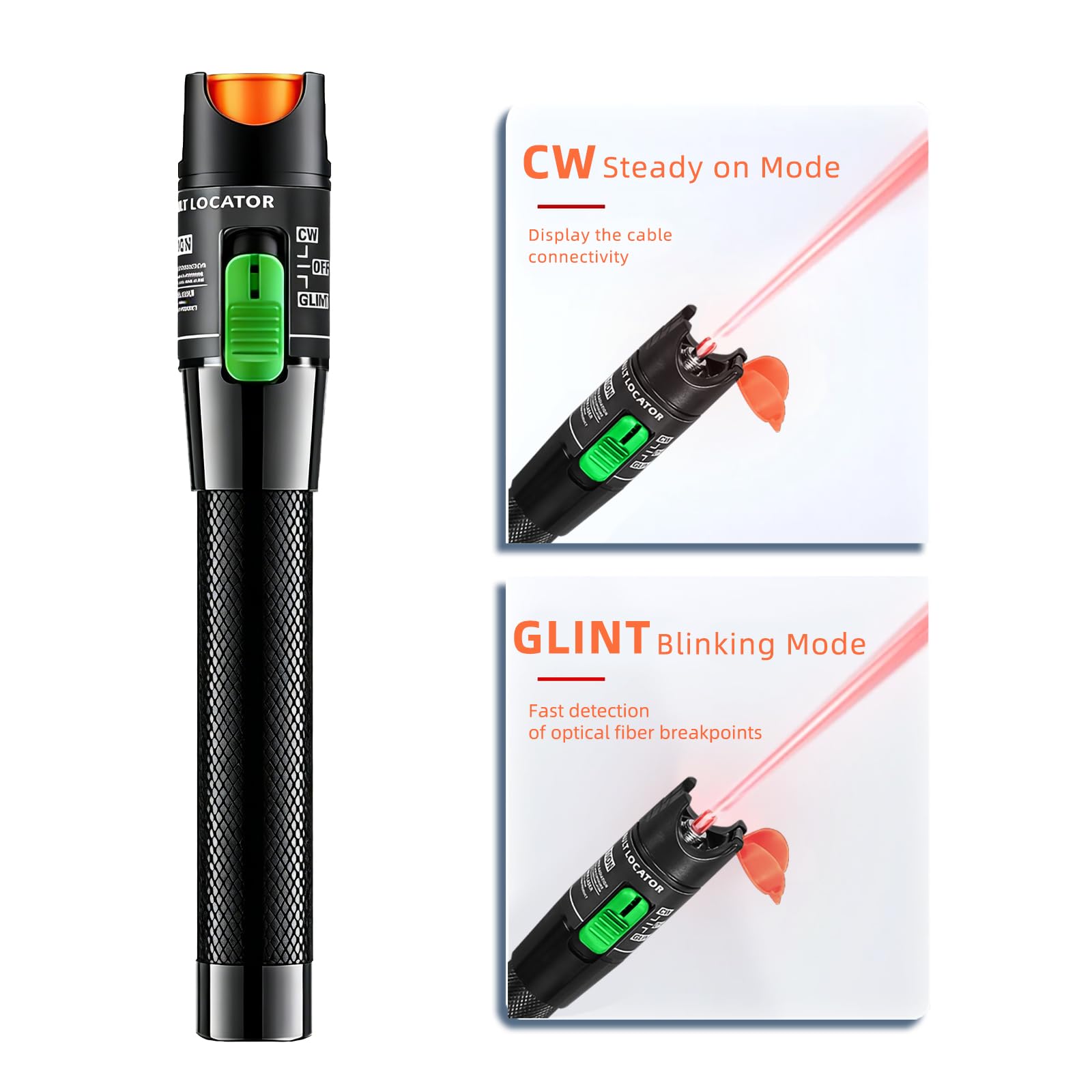 Localizador visual de fallas de 30 mW, pluma probadora de cable de fibra óptica FTTH, compatible con interfaz de 2,5 mm (SC/FC/ST), Herramienta VFL