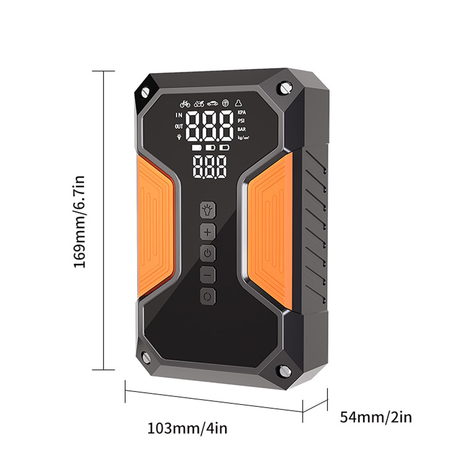 Monitor digital de presión de neumáticos, compresor de aire inalámbrico con batería, arrancador para auto y motocicleta, inflador de neumáticos de coche