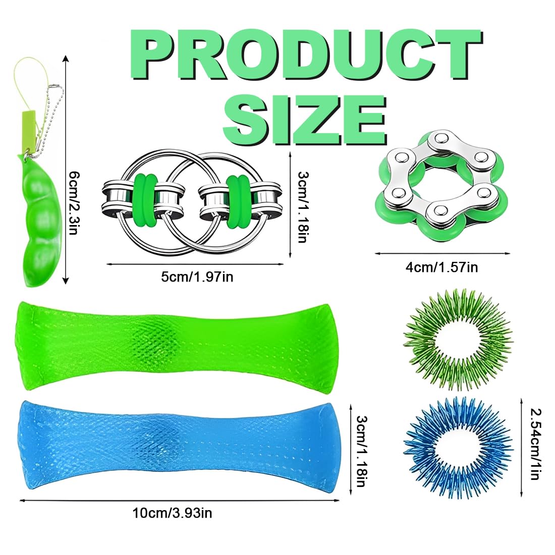 HAGNA 15 Pezzi Fidget Toy, Agitarsi Gioco per Alleviare Lo Stress, Tubo a Rete Intrecciata, Antistress Giocattolo per Bambini e Adulti