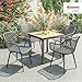 Outsunny Gartenstuhl 4er Set UV-beständige Gartenstühle aus Kunststoff mit Armlehne Rückenlehne Terrassenstuhl bis 120 kg belastbar Gartenmöbel für Hinterhof, Garten, Balkon Dunkelgrau
