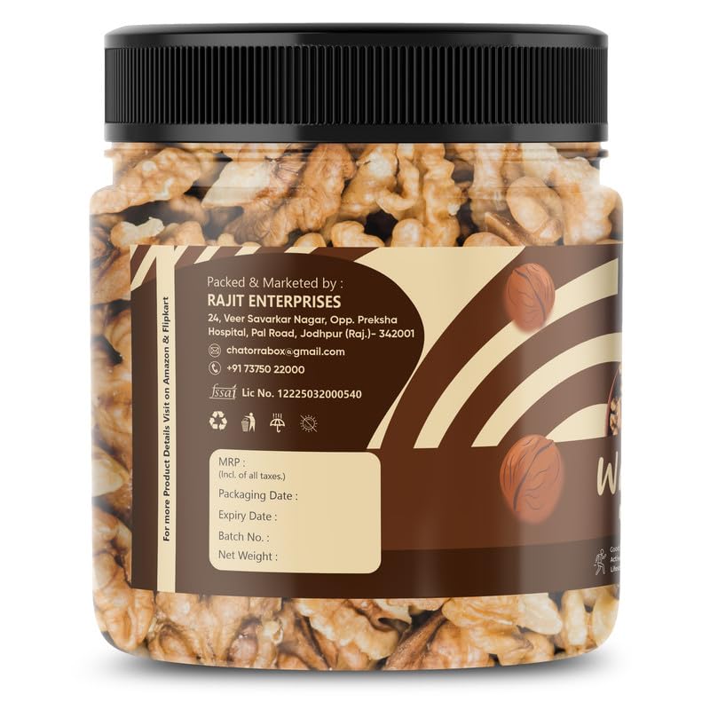 Image of Chatorra Box Walnut Kernels 500g (8 Pieces Broken) | Premium Akhrot Giri Without Shell | 100% Natural Raw Walnuts | Rich in Protein, Iron & Omega-3 | Healthy Dry Fruit Snack for Breakfast & Baking