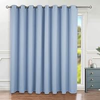 Vista 27 de BGment Cortina de puerta corredera de moda de 100 x 84 pulgadas, cortinas opacas térmicas anchas para oscurecer la habitación, cortina divisora