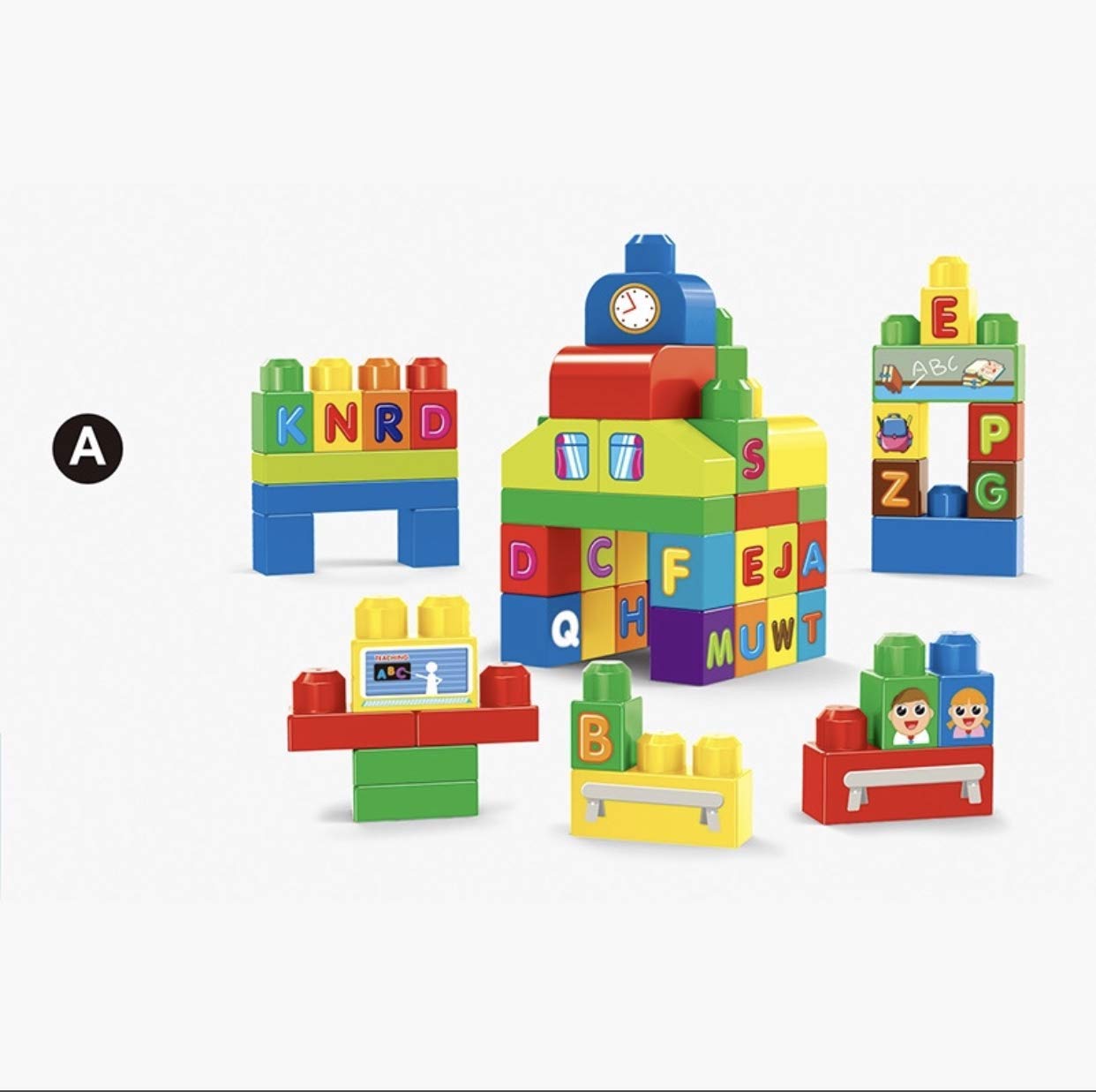 Buy EMONO Alphabet Block Building Game /ABC Learning Block for Kids with 60 PIC of Set Online at