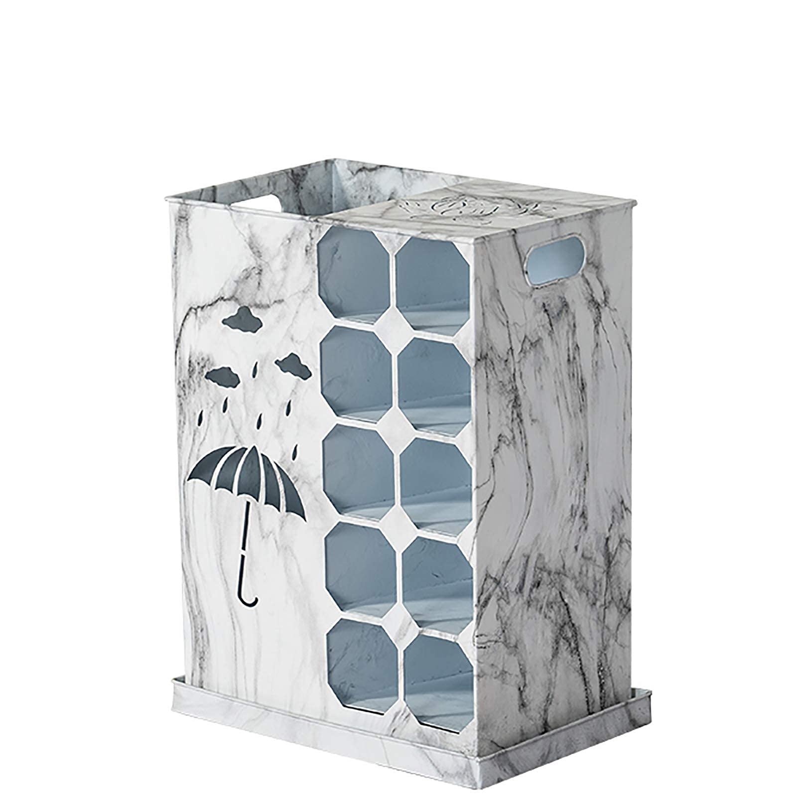 Porte-parapluie en métal avec plateau d'égouttement amovible pour rangement entrée