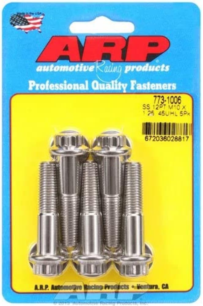 ARP M10 x 1.25 x 45 12pt Stainless Steel Bolts (Set of 5)