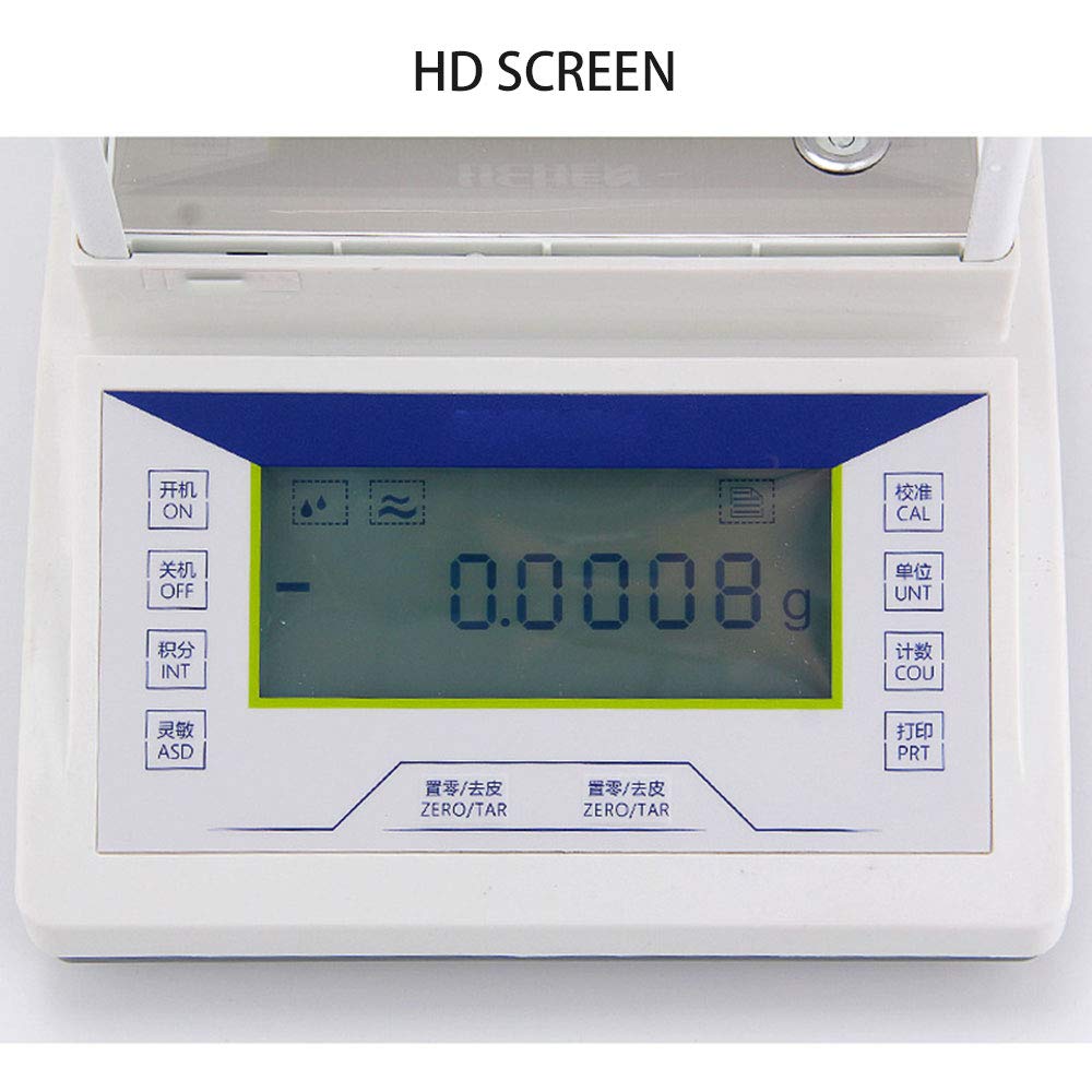 Báscula de precisión para laboratoriosBalanzas de precisión para Laboratorio Balanza analítica Digital de 0,1 MG Báscula electrónica precisa para Laboratorio, Farmacia y joyería，100 g/0,1 MG