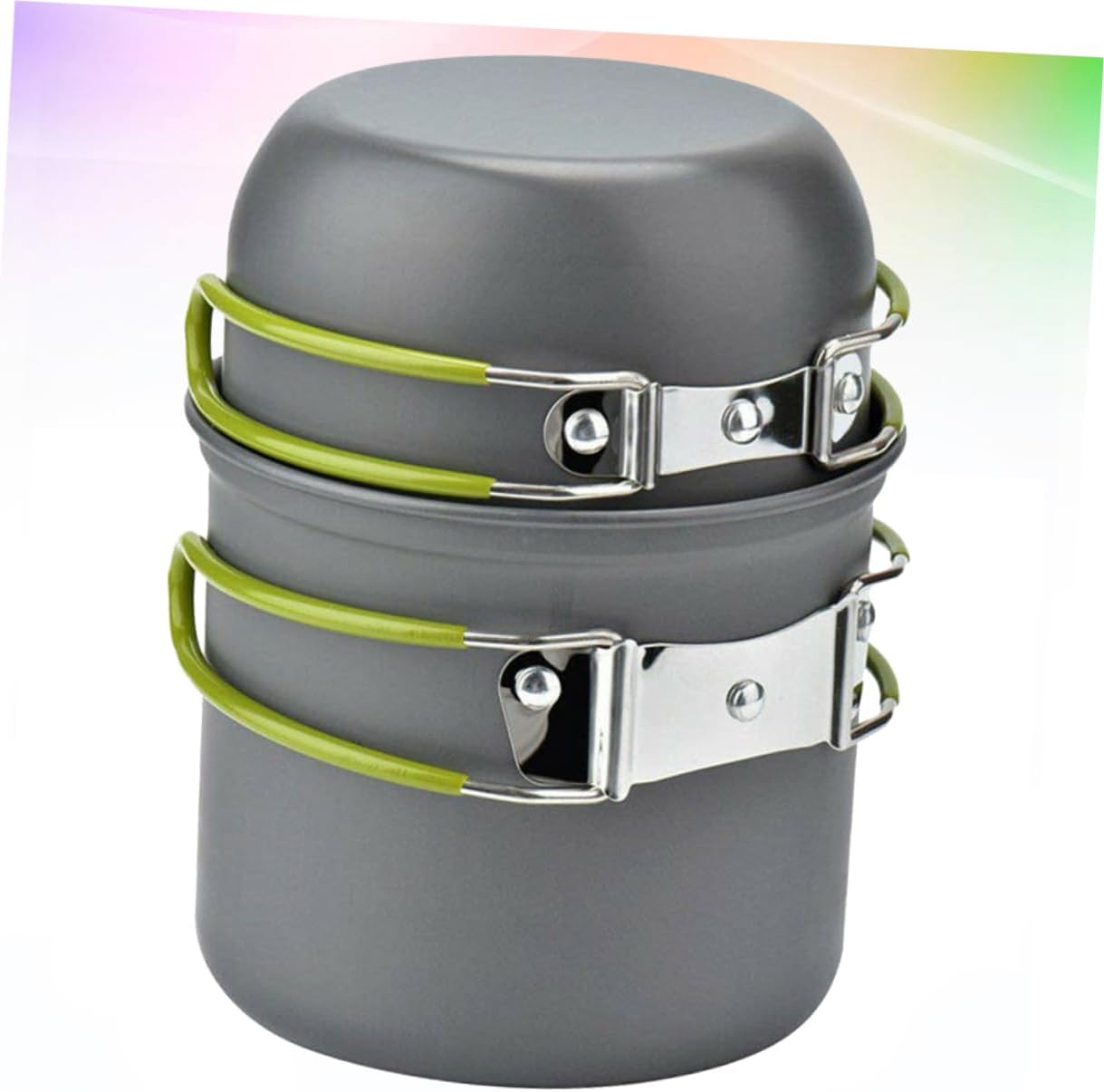 Portable Camping Cookware Set Non-Stick Pan Cooking Pot and Teapot for 1-2 People for Outdoor Cooking and Picnic