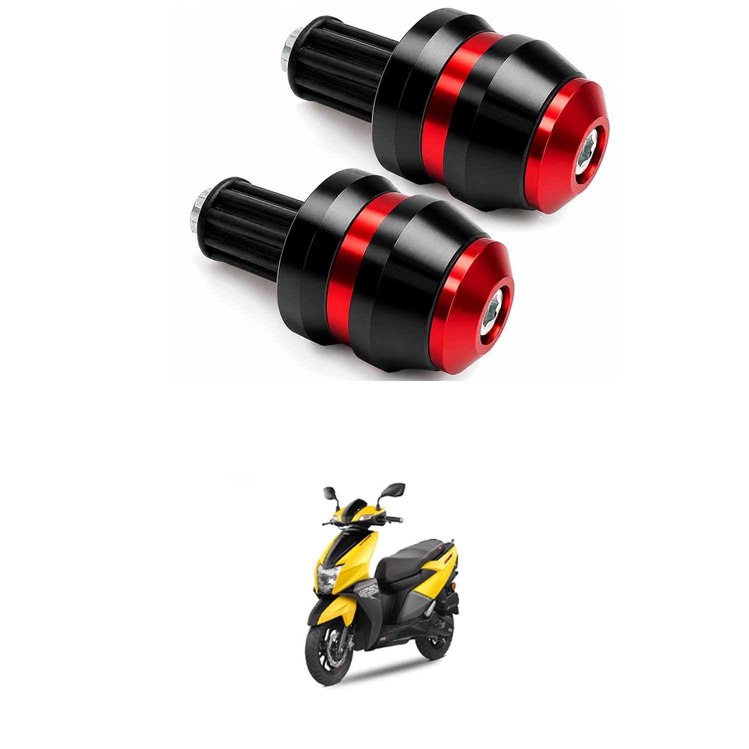 Universal Motorcycle Handlebar End Plug | Aluminum & Rubber Bar End Weights | Anti-Vibration Grip End Caps Randomly Shipped | Pack of 2 Comfortable with NTO-RQ-image-14