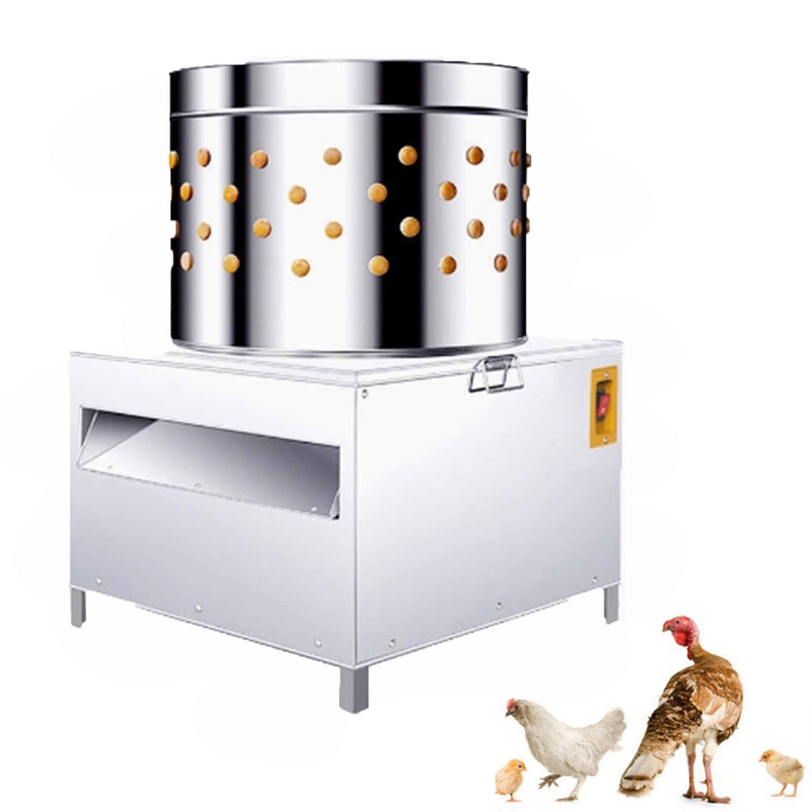 Macchina per Spiumatura per Polli in Acciaio Inossidabile, Rimozione Rapida delle Piume per Allevamenti di Anatre E Oche, Robot da Cucina Elettrico per Pollame