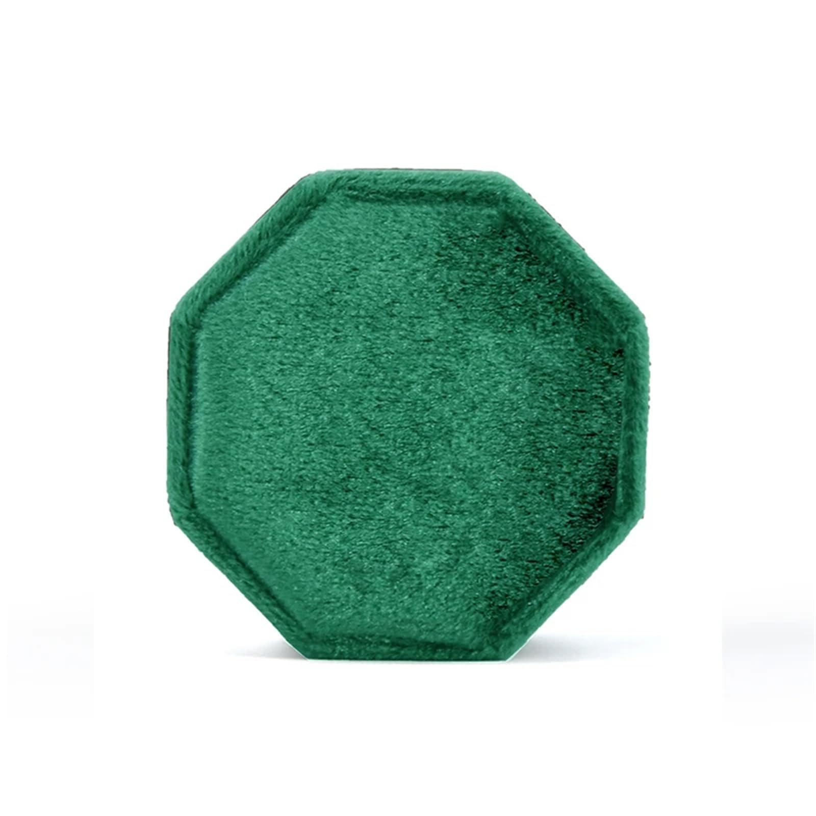 WWYYZAYC Topper Wedding Ring Box Octogon Boxs Engagement Proposal Idea Double/Triple Slot Holder(Green-Double Slot,Color02)