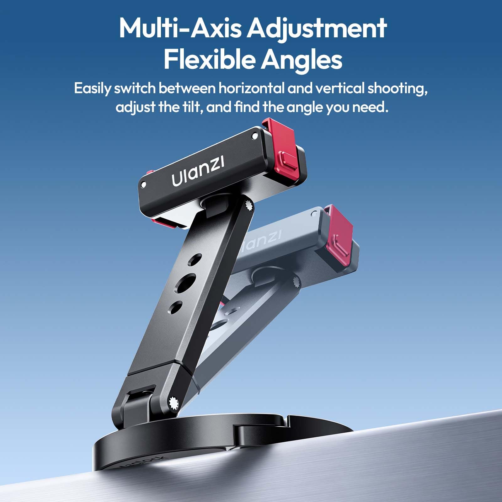 ULANZI MA04 Magnetische Schnellwechsel-Halterung für DJI Osmo Action 3 4 5 – Multiachsig Verstellbarer Aluminium-Halter