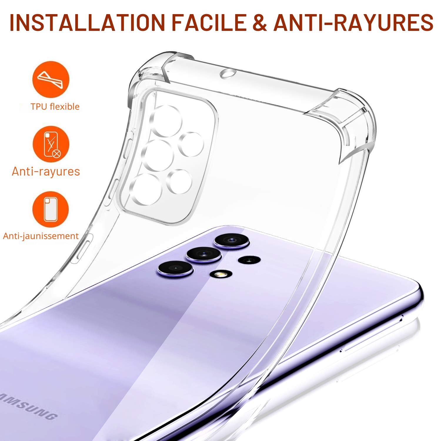 ivoler Coque pour Samsung Galaxy A52 4G / A52 5G / A52s 5G, Ultra Transparent Étui de Protection en Silicone Antichoc avec Coins Renforcés, Clair Mince Souple TPU Bumper Housse