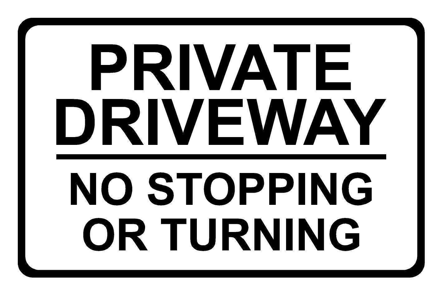 Onpoint Print & Display Ltd Black / White Private Driveway No Stopping Or Turning Aluminium Composite Sign 300Mm X 200Mm X 3Mm. Black/White.