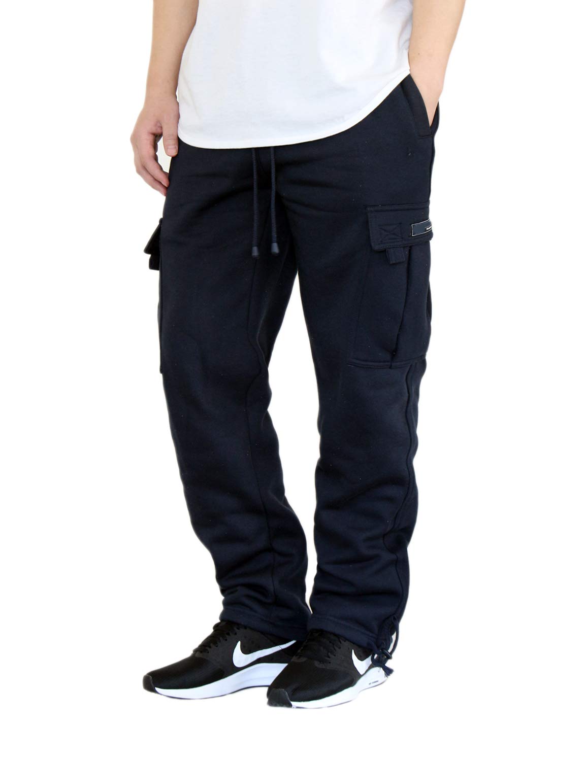 AIRNINE Men's Fleece Cargo Sweatpants SweatShorts Heavyweight S-6XL