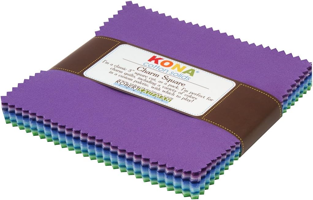 Robert Kaufman CHS-158-43 Kona Cotton Solids Sunset Charm Square 43 5-inch Squares Charm Pack,Assorted