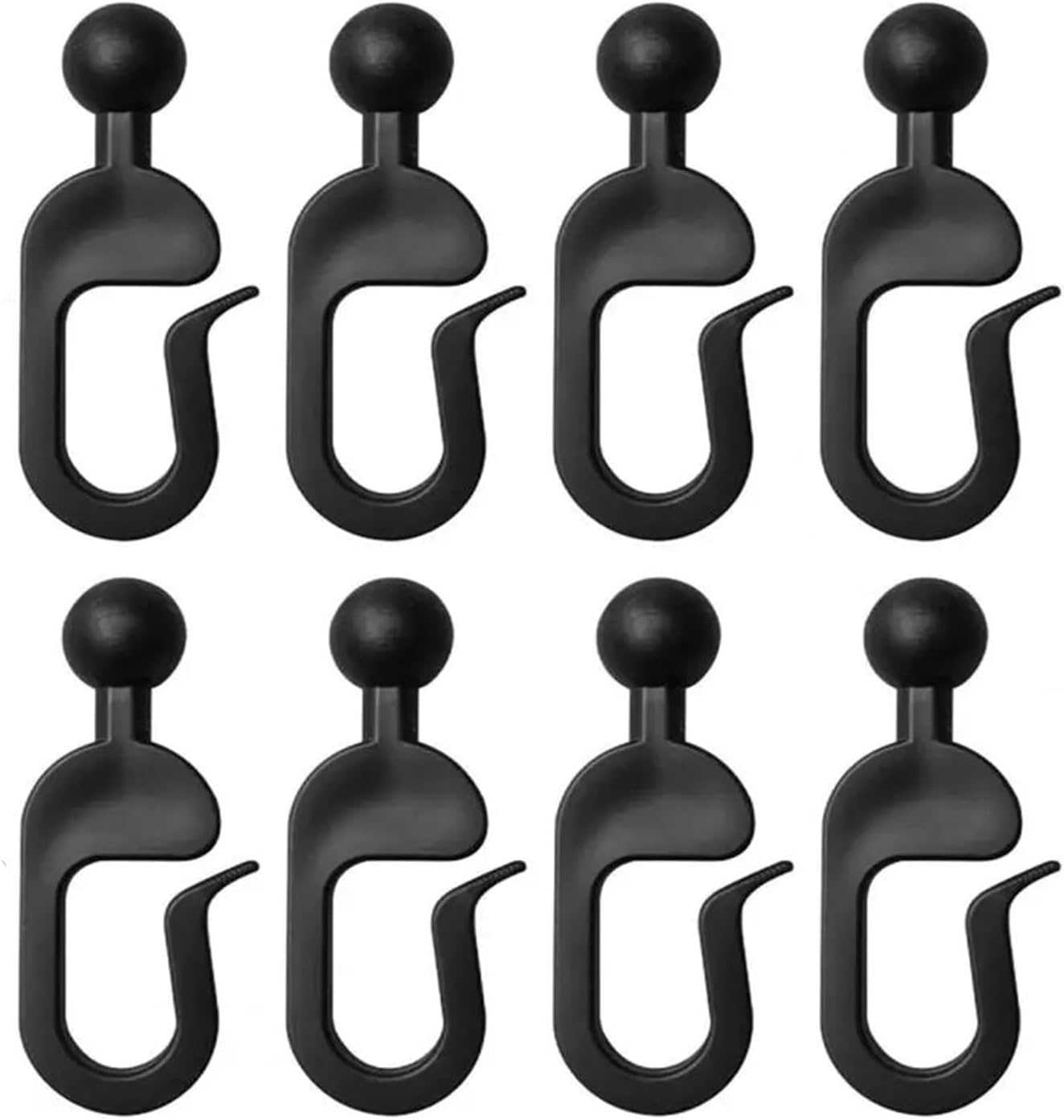 250-Count Black Plastic Outdoor Curtain Rings – Heavy-Duty Track Accessories for Hotel Gazebo Curtains, Netting & Gnat Control