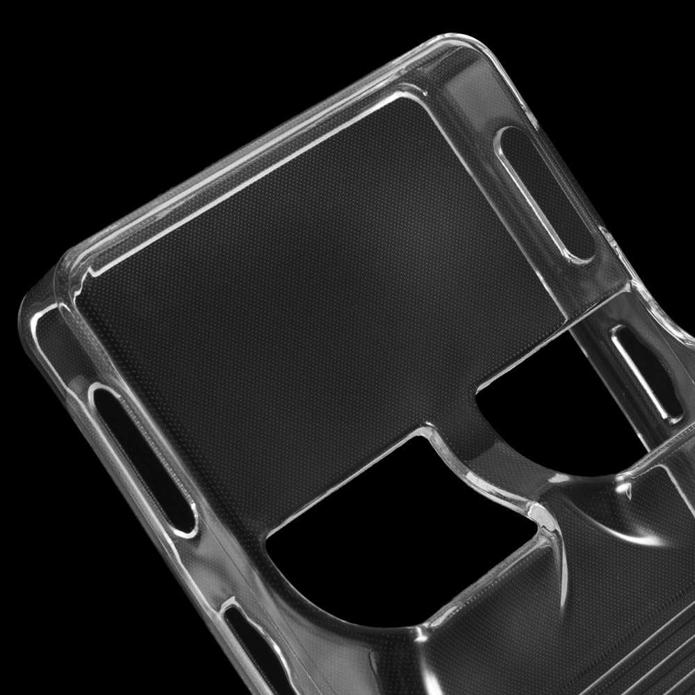 TEHAOUU Coque en TPU et 2 films trempés compatibles avec console de jeu R36S - Protection d'écran anti-rayures et résistante aux chocs - Accessoires en verre trempé HD 9H (noir transparent