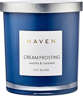 Haven Vanilla & Caramel Scented Soy Blend Wax Candle - Cream Frosting Aromatherapy Home Fragrance & Decor