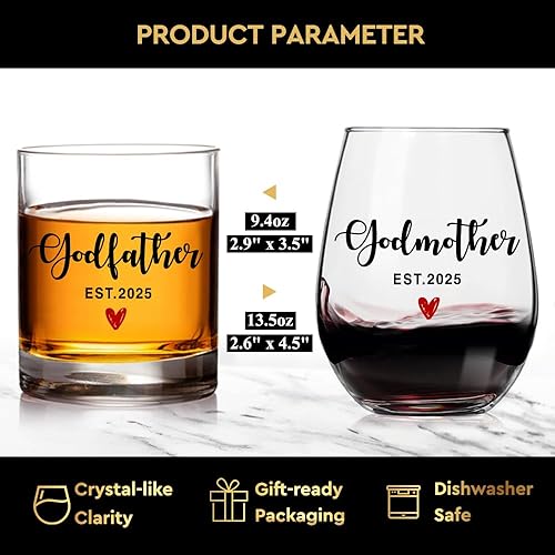 Miniatura 2 de Est 2025 combina bien con el regalo de copa de vino y whisky de convertirse en padrino, regalo de propuesta de padrinos, regalos de cumpleaños,