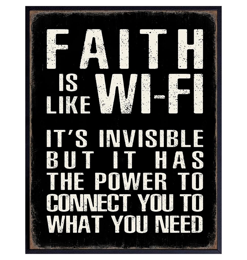 Religious Home Decor LARGE 11x14 - Inspiration Bible Verse Artwork - Religious Wall Decor for Men - Motivation Quotes - positive affirmation - Faith