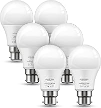 LOHAS-LED Bayonet Light Bulb, 9W B22 LED Bulbs Cool White 6000K, 60W Equivalent Light Bulbs Bayonet, 820LM, Non Dimmable, Energy Saving Light Bulbs, 6 Pack
