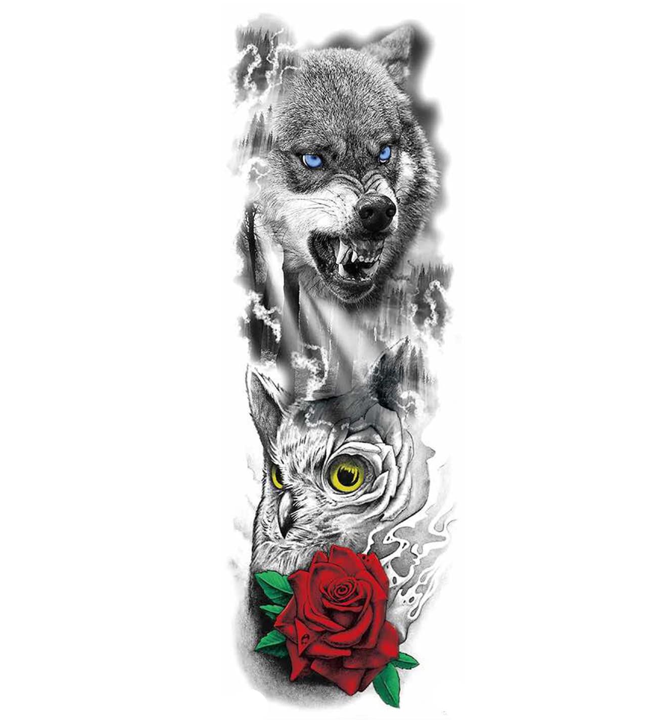 Amazon.com: 6 Sheets/Temporary Tattoos Are Suitable For Adults Boys Girls  Full Arm Skeleton Wolf 17X48Cm Waterproof Temporary Tattoos Fake Tattoo  Body Art Stickers Hand Legs Neck Wrist Set, Beach Party : Belleza