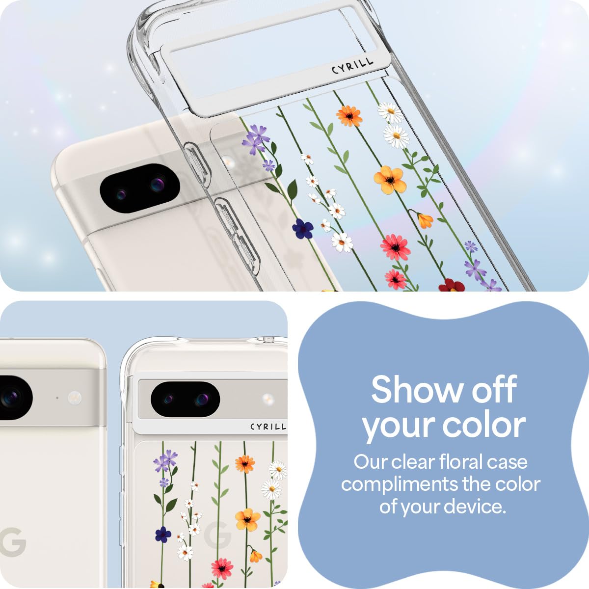 Amazon.co.jp: 【CYRILL】 by Spigen Google Pixel 8a クリア 花柄