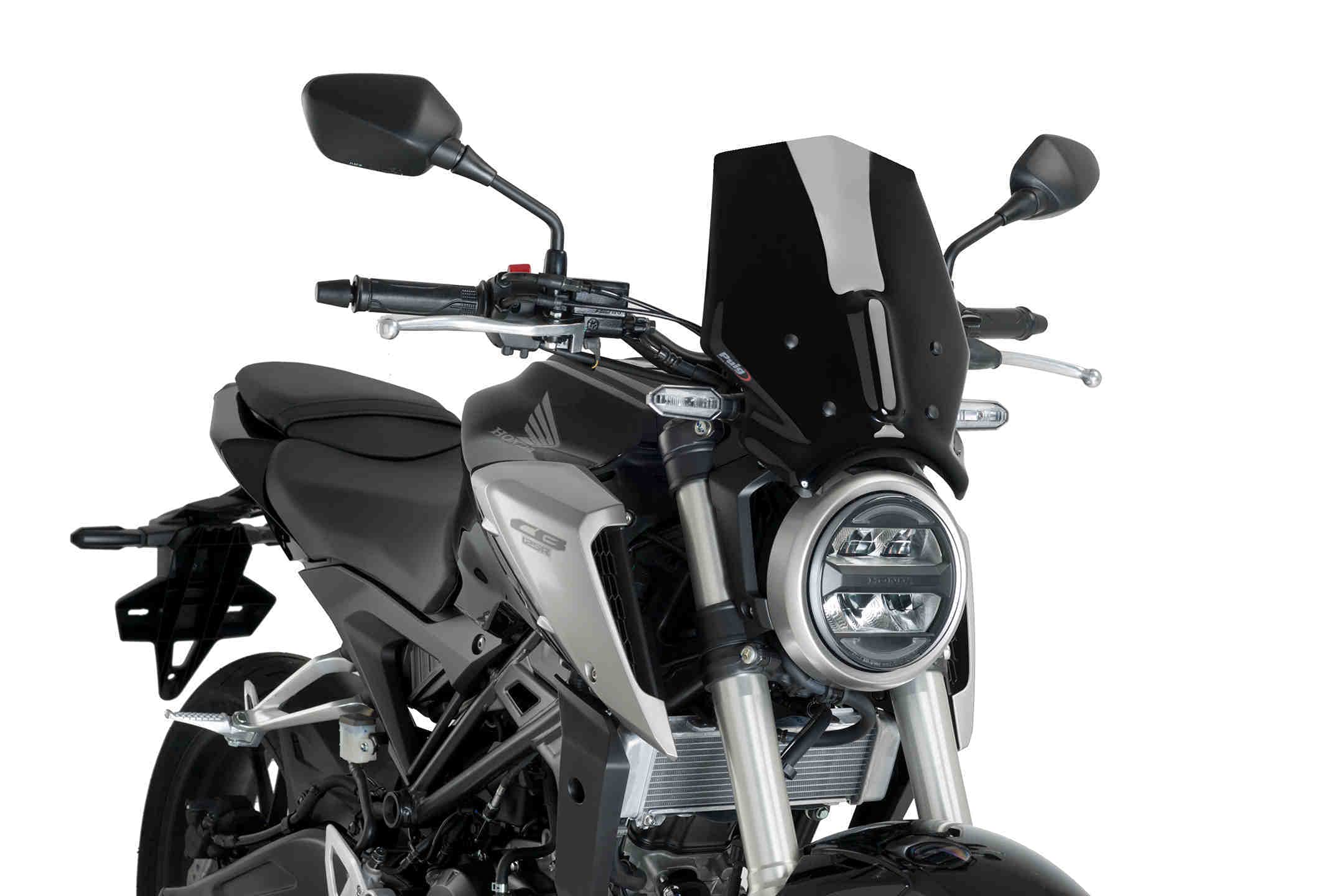 Puig Windshield Naked New Generation Sport 9734N for Honda CB125R Neo Sport Café 18'-19', Honda CB300R Neo Sport Café 18'-19'
