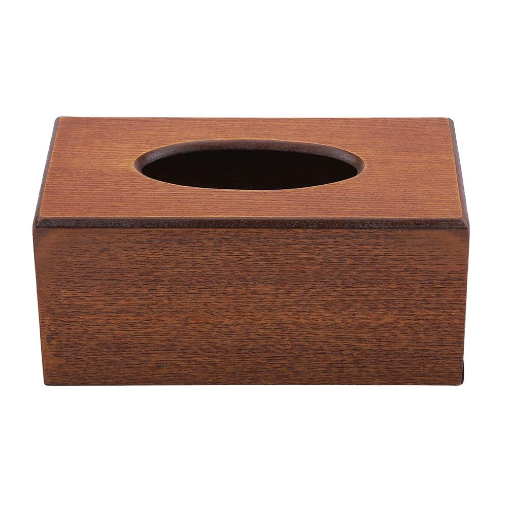 Rectangle Tissue Box Wooden, Tissue Box Cover Rectangular Black Aesthetic Wood Tissue Box Cover Holder Deco ive Tissues Paper Napkin Holder (Light)